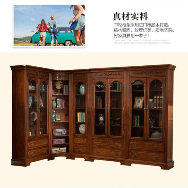 American solid wood bookshelf (customizable) (001)